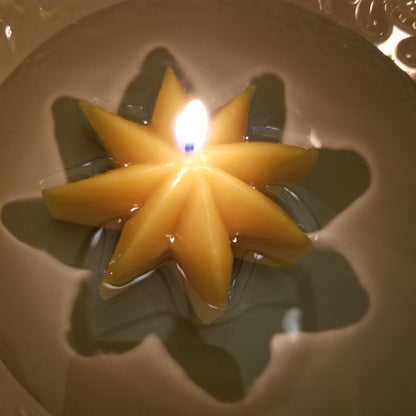 Floating Star Beeswax Candle