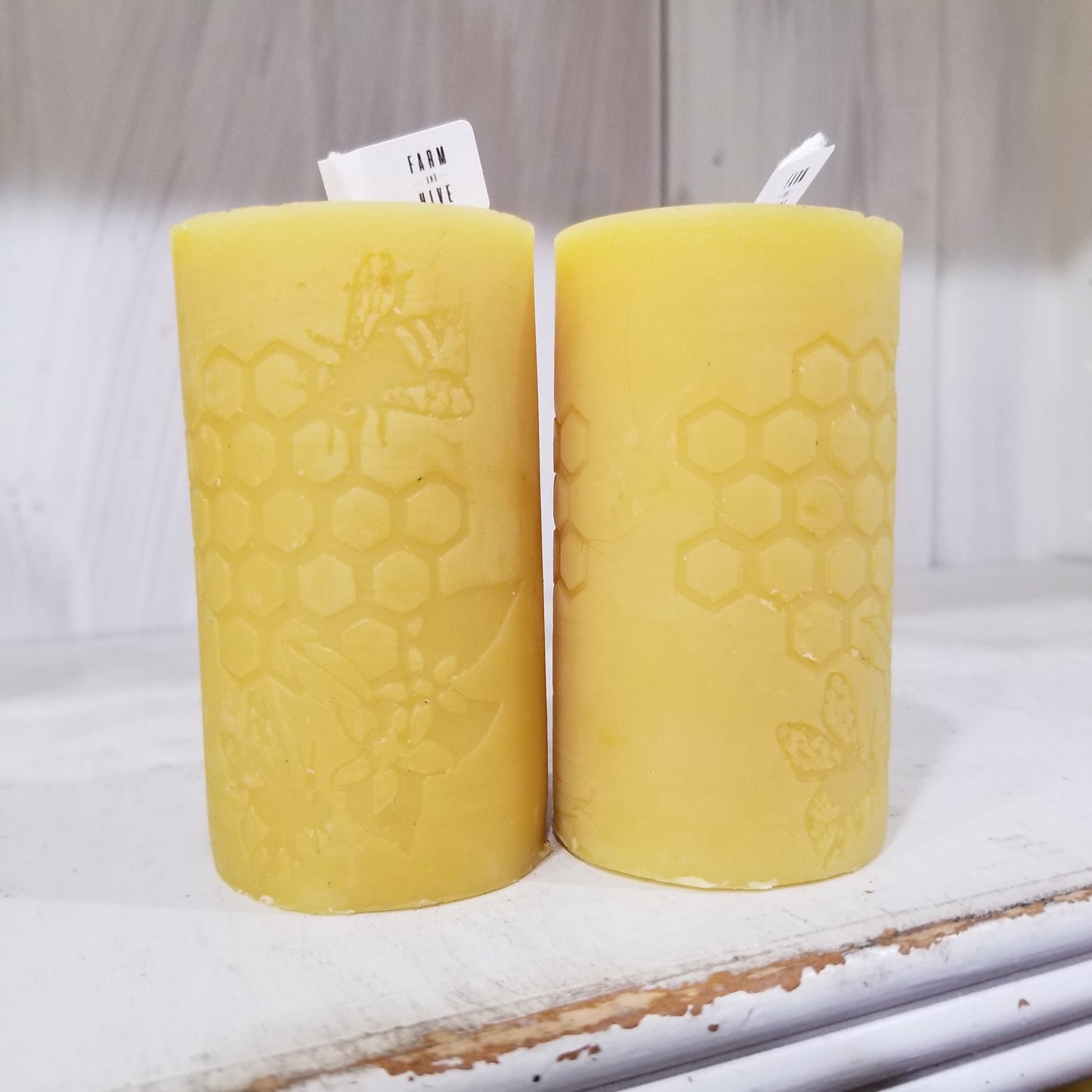 Bee Garden - small pillar beeswax candle