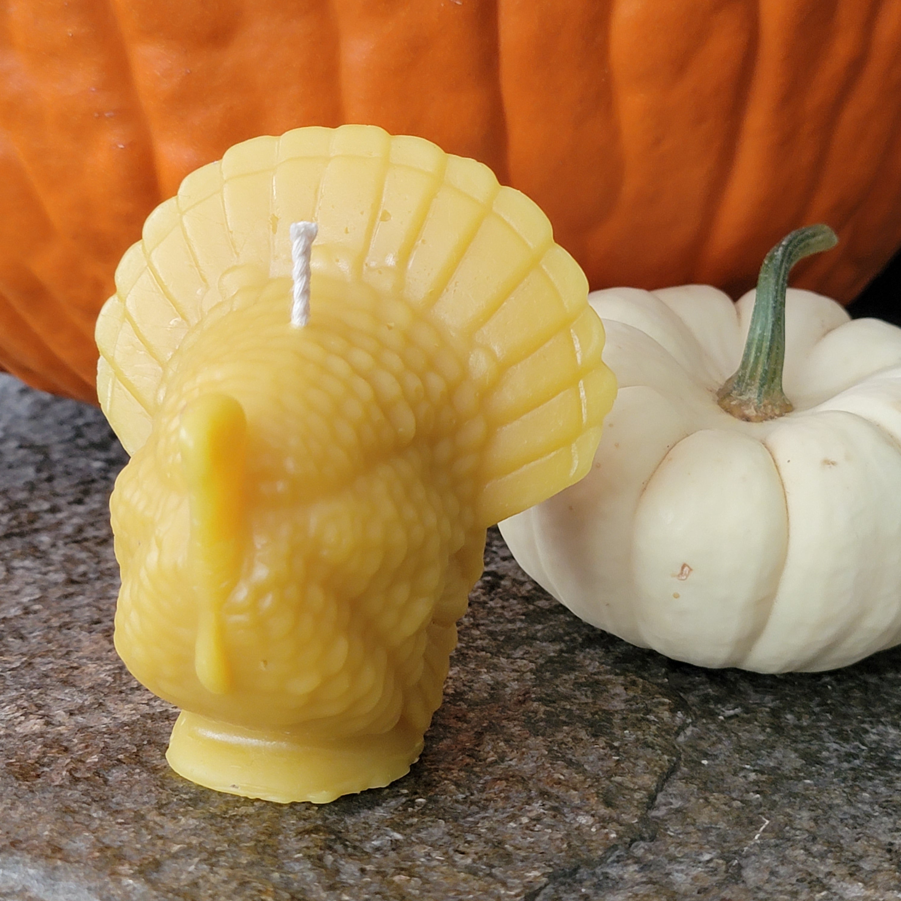Thankful Turkey-  beeswax candle