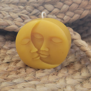 Sun and Moon Beeswax Candle