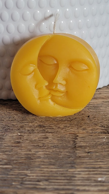 Sun and Moon Beeswax Candle