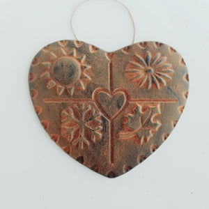 The Four Seasons of the Heart - Antiqued Cinnamon Beeswax Ornament