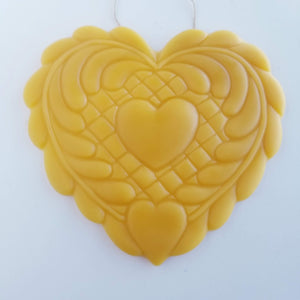 A Quilter's Patient Heart Ornament - Yellow Beeswax