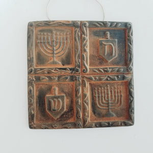 Menorahs and Dreidels - Hanukkah Ornament