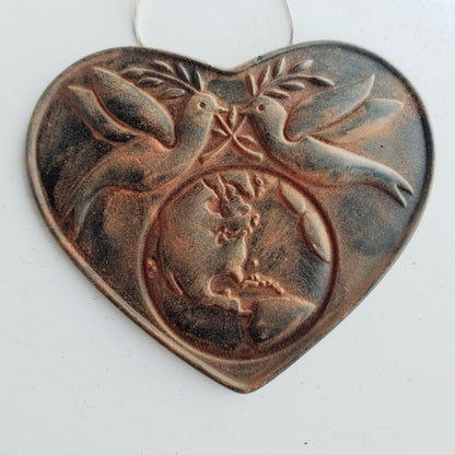 Peace on Earth Heart | Beeswax Ornament