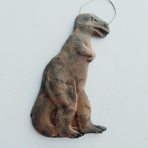 T-Rex DINOSAUR - antiqued Cinnamon Beeswax Ornament