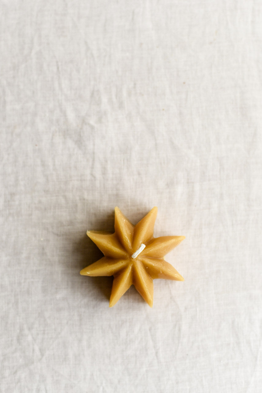 Floating Star Beeswax Candle