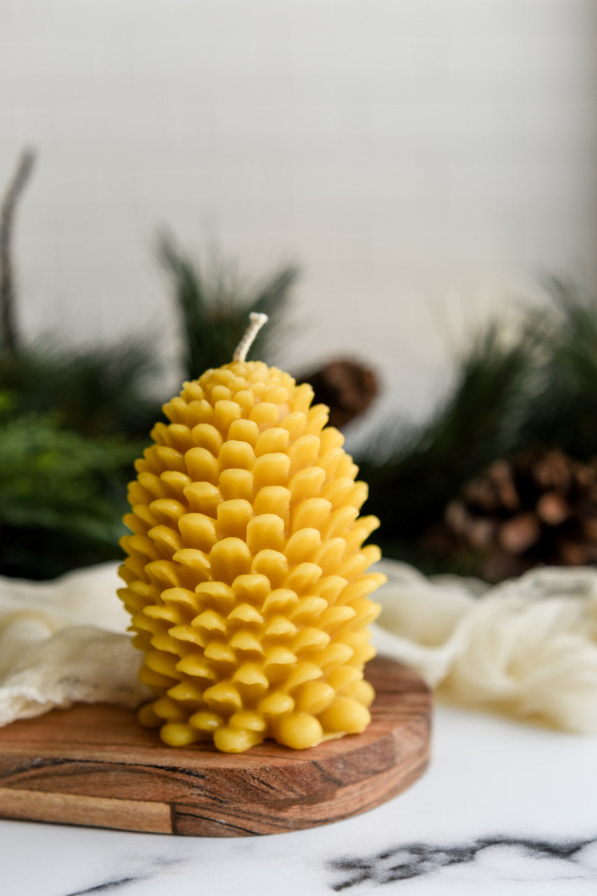 Jumbo Perfect Pinecone - Beeswax Candle