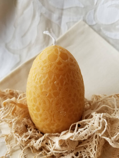 Crochet Egg Beeswax Candle