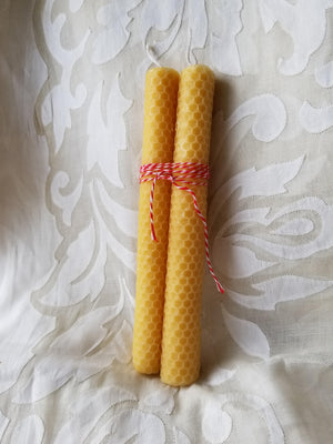Rolled Honeycomb Beeswax Candles