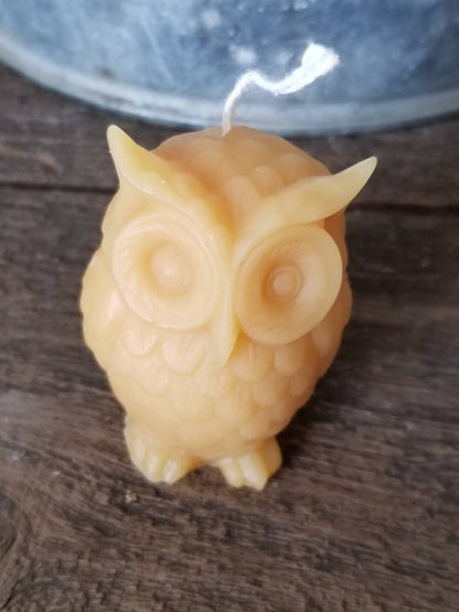 Little Owl Beeswax Candle