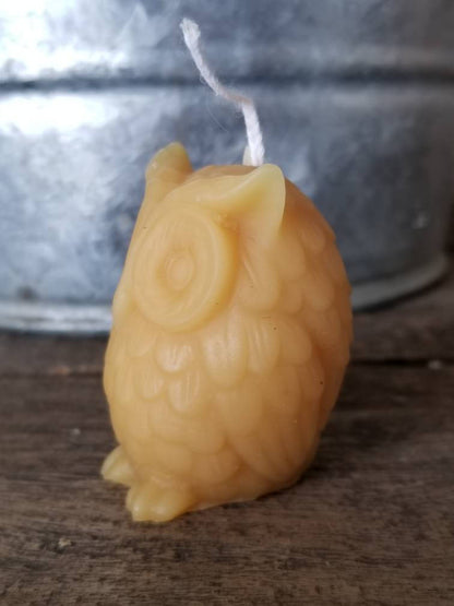 Little Owl Beeswax Candle