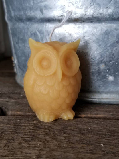 Little Owl Beeswax Candle