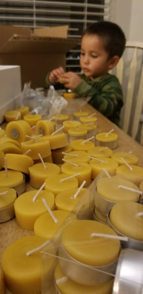 Beeswax Tea Light Candles 24 or 6 pack