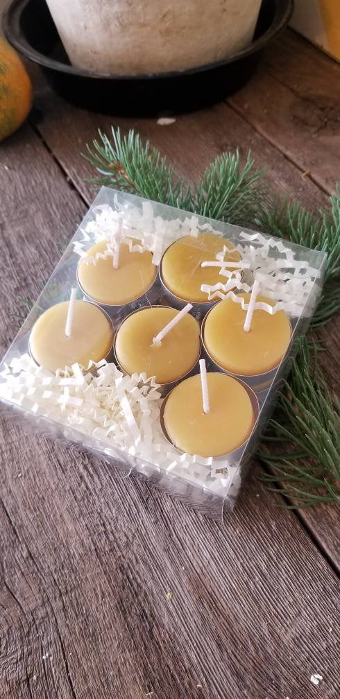 Beeswax Tea Light Candles 24 or 6 pack