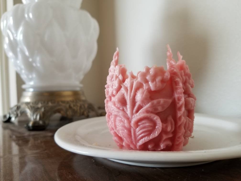 Carved Egg Beeswax Candle