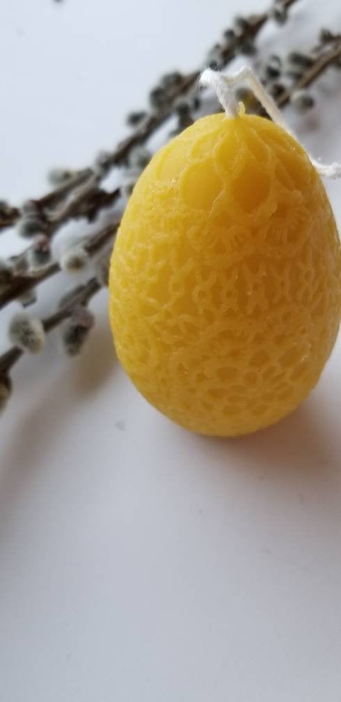 Crochet Egg Beeswax Candle