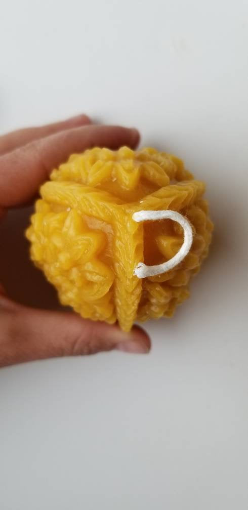 Carved Egg Beeswax Candle