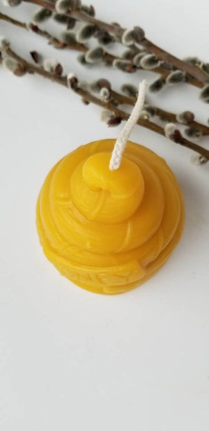 Large Honey Skep Beeswax Candle