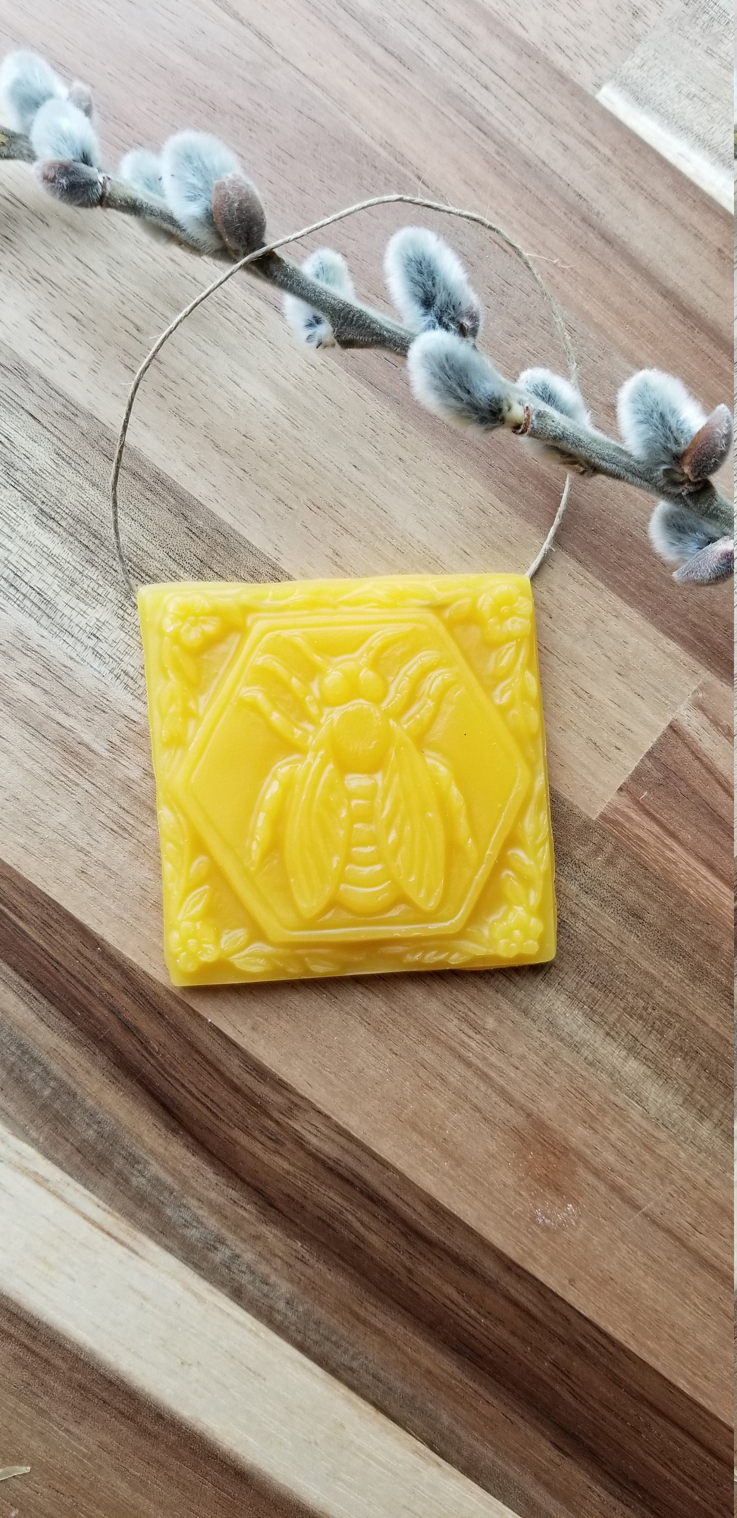 Honeybee Square Ornament