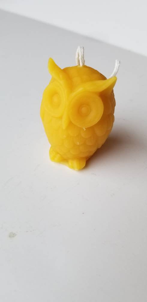 Little Owl Beeswax Candle