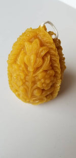 Carved Egg Beeswax Candle