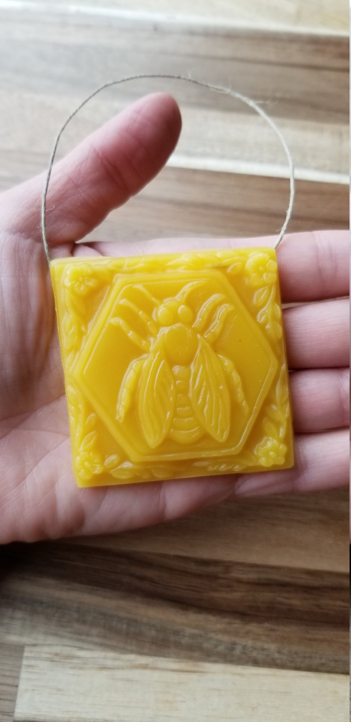 Honeybee Square Ornament